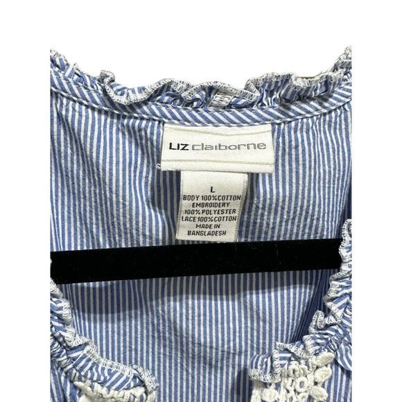 Liz Claiborne Top Womens L Fairy Cottagecore Feminine Romantic Dainty Eyelet - Picture 4 of 6